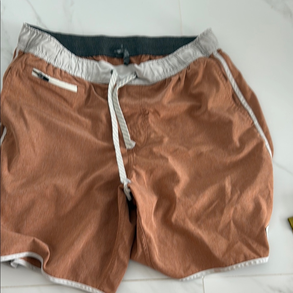 Men's Brown and Gray Casual Shorts